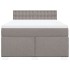 Cama box spring con colchón tela gris taupe 160x200