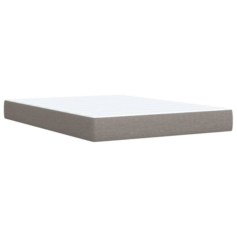 Cama box spring con colchón tela gris taupe 160x200