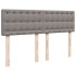 Cama box spring con colchón tela gris taupe 160x200