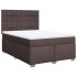 Cama box spring con colchón tela marrón oscuro 140x200