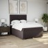 Cama box spring con colchón tela marrón oscuro 140x200