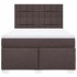 Cama box spring con colchón tela marrón oscuro 140x200