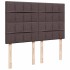 Cama box spring con colchón tela marrón oscuro 140x200