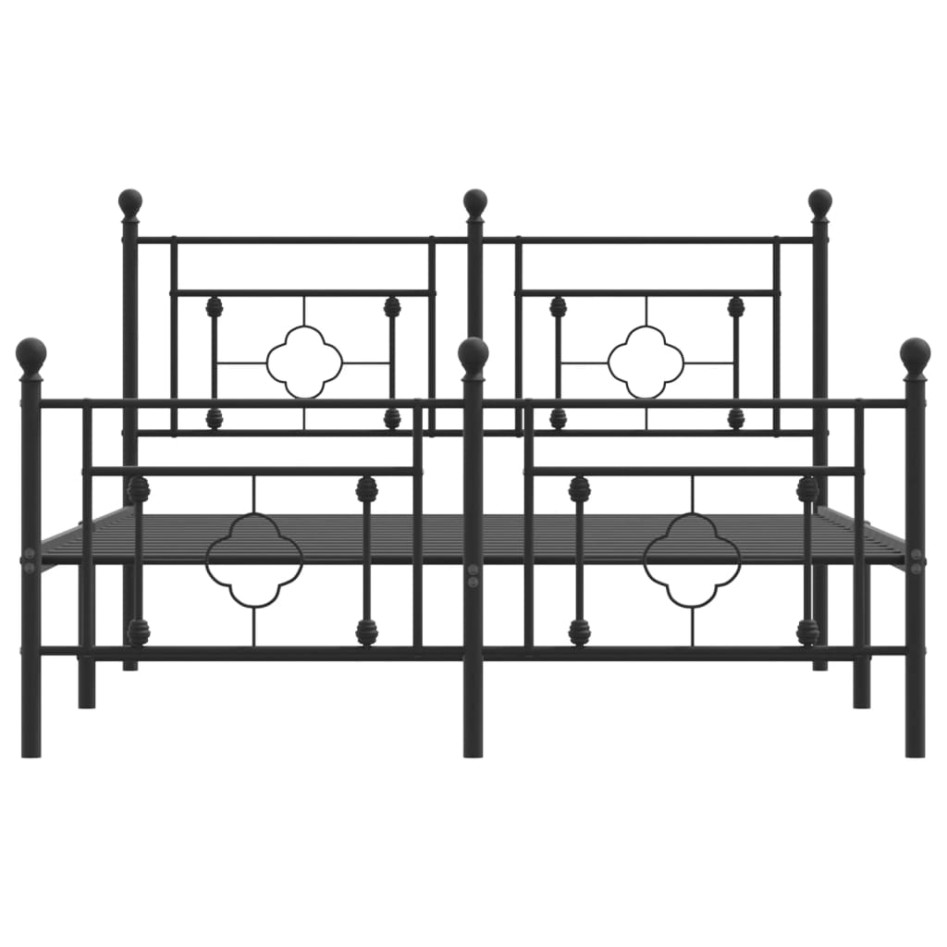 Estructura de cama cabecero y estribo metal negro 135x190