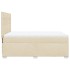 Cama box spring con colchón tela color crema 140x200