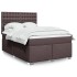 Cama box spring con colchón tela marrón oscuro 140x200