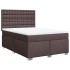 Cama box spring con colchón tela marrón oscuro 140x200