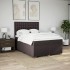 Cama box spring con colchón tela marrón oscuro 140x200