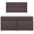 Cama box spring con colchón tela marrón oscuro 140x200