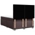 Cama box spring con colchón tela marrón oscuro 140x200