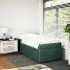 Cama box spring con colchón terciopelo verde oscuro 80x200