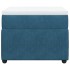 Cama box spring con colchón terciopelo azul oscuro 100x200