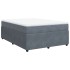 Cama box spring con colchón terciopelo gris oscuro 160x200
