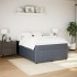 Cama box spring con colchón terciopelo gris oscuro 160x200