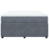 Cama box spring con colchón terciopelo gris oscuro 160x200