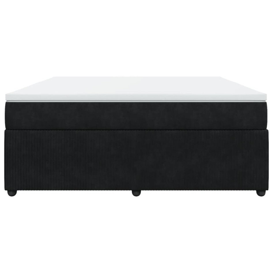 Cama box spring con colchón terciopelo negro 180x200