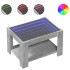 Mesa de centro y LED madera ingeniería gris hormigón