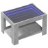 Mesa de centro y LED madera ingeniería gris hormigón