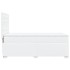 Cama box spring con colchón cuero sintético blanco 90x190