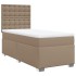 Cama box spring con colchón cuero sintético capuchino 90x190