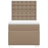Cama box spring con colchón cuero sintético capuchino 90x190