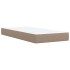 Cama box spring con colchón cuero sintético capuchino 90x190