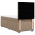 Cama box spring con colchón cuero sintético capuchino 90x190