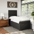 Cama box spring con colchón cuero sintético negro 100x200