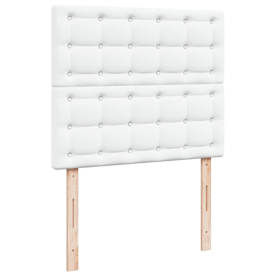 Cama box spring con colchón cuero sintético blanco 120x200