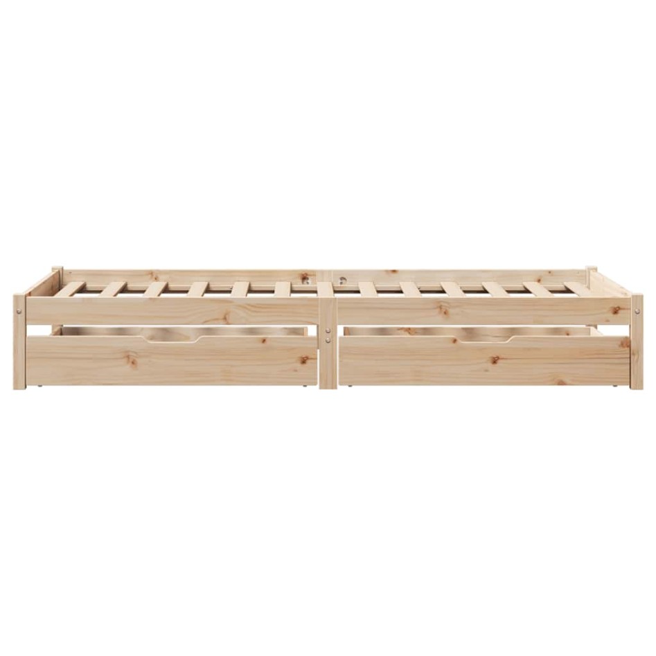 Estructura de cama sin colchón madera maciza de pino 90x190