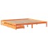 Cama sin colchón madera maciza de pino marrón cera 180x200