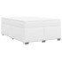 Cama box spring con colchón cuero sintético blanco 160x200