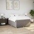 Cama box spring con colchón tela gris taupe 140x190