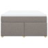 Cama box spring con colchón tela gris taupe 140x190