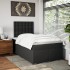 Cama box spring con colchón cuero sintético negro 120x190