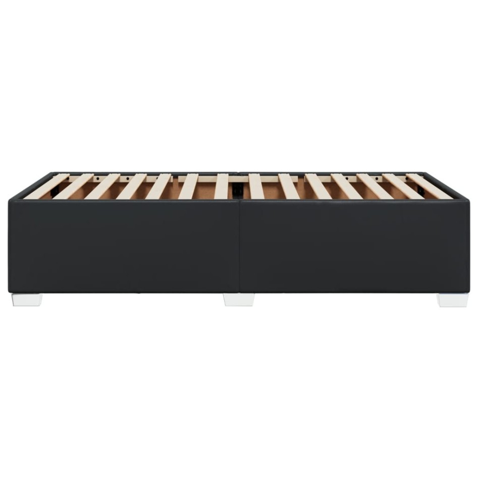 Estructura de cama sin colchón cuero sintético negro 80x200