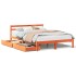 Estructura de cama sin colchón madera maciza marrón 120x190