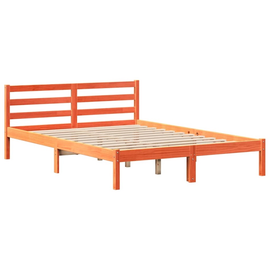 Estructura de cama sin colchón madera maciza marrón 120x190