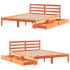 Estructura de cama sin colchón madera maciza marrón 120x190