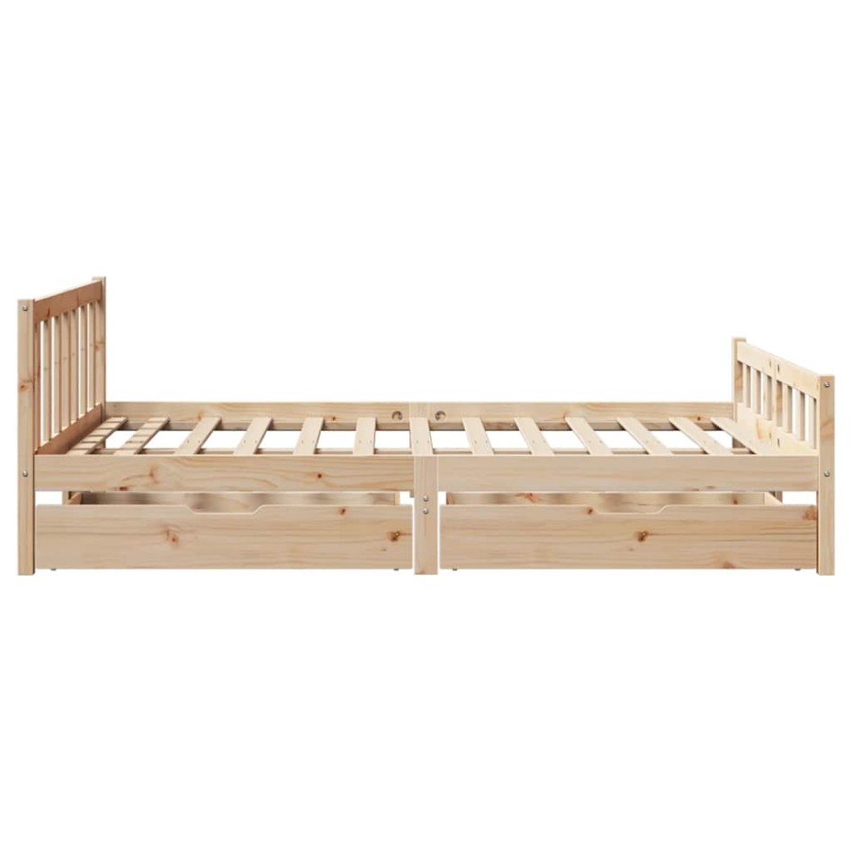 Estructura de cama sin colchón madera maciza de pino 120x190