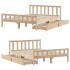 Estructura de cama sin colchón madera maciza de pino 120x190