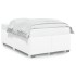 Estructura de cama sin colchón cuero sintético blanco