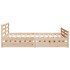 Estructura de cama sin colchón madera maciza de pino 140x190