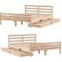 Estructura de cama sin colchón madera maciza de pino 140x190
