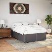 Estructura de cama sin colchón cuero sintético gris 140x190 cm