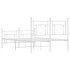 Estructura cama metal con cabecero y estribo blanco 120x200