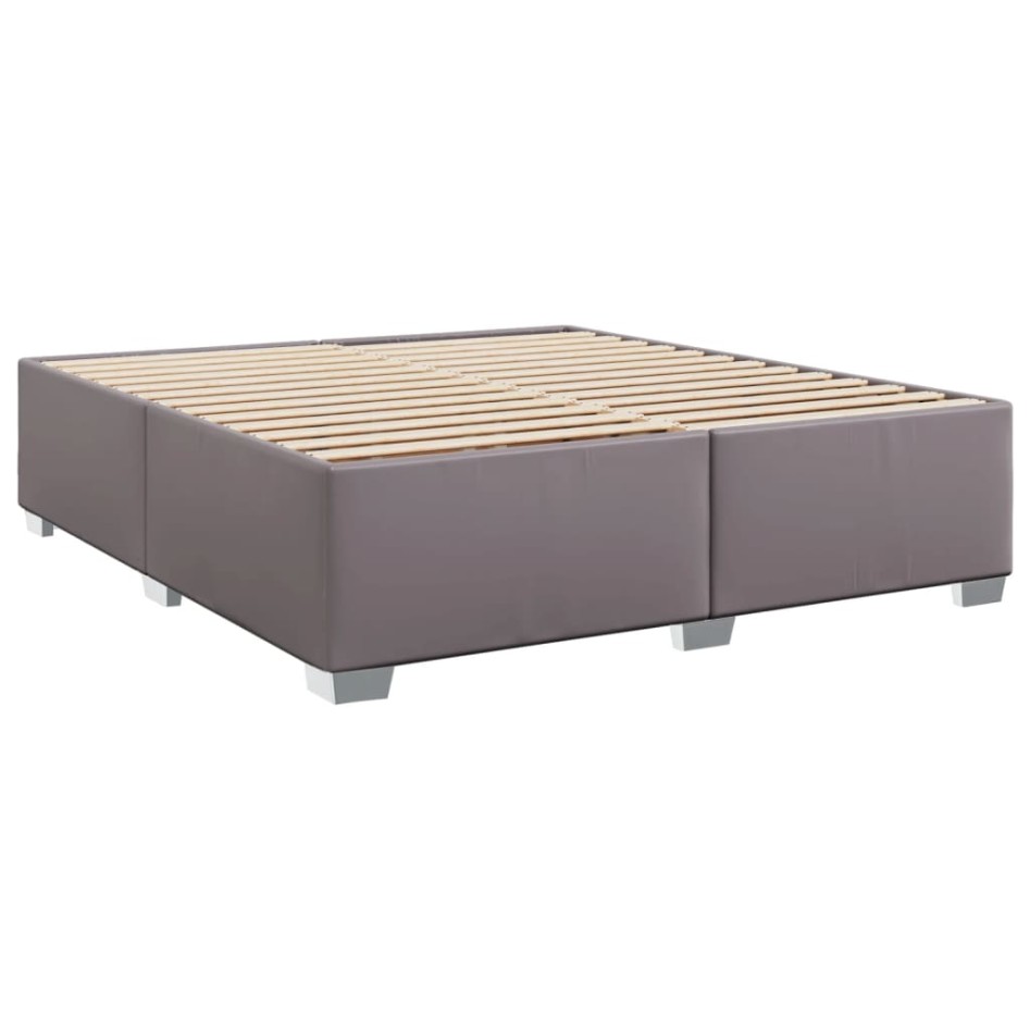 Estructura de cama sin colchón cuero sintético gris 180x200