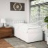Cama box spring con colchón cuero sintético blanco 100x200