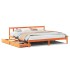 Cama sin colchón madera maciza de pino marrón cera 200x200