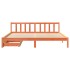 Cama sin colchón madera maciza de pino marrón cera 200x200